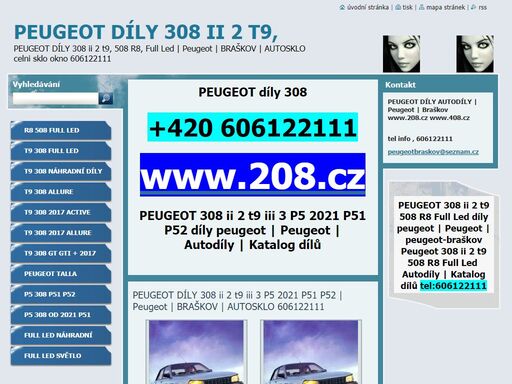 peugeot díly 308 ii 2 t9, 508 r8, full led | peugeot | braškov | autosklo celni sklo okno 606122111