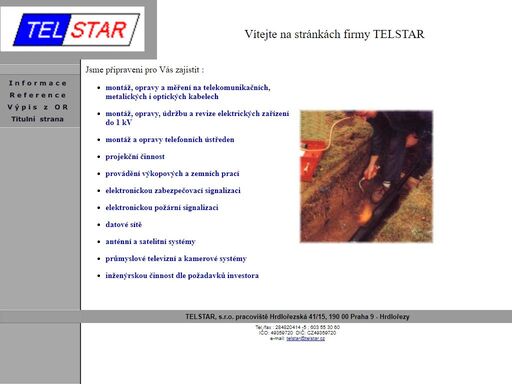 prezentační stránky společnosti telstar s.r.o.