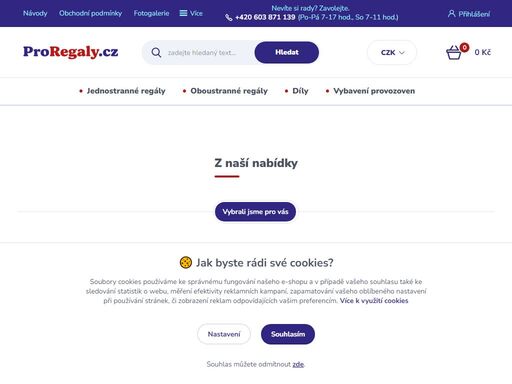 prodej bazarových německých regálů značky linde ladenbau.