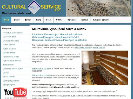 vysoušení zdiva, likvidace dřevomorky a tesaříka krovového mikrovlnou technologii.