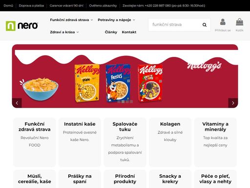 nero food je funkční nutričně vyvážená strava, která obsahuje vysoký obsah bílkovin, nízký obsah sacharidů a tuků, vyváženou kombinaci živin.