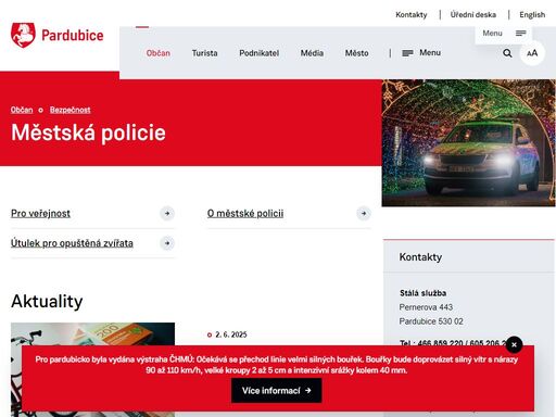 webový portál města pardubic