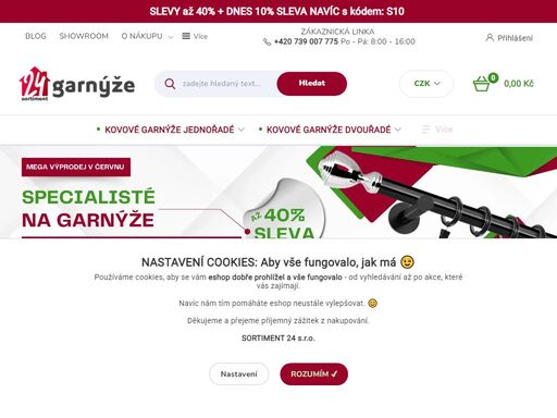 prodáváme garnýže a záclonové tyče. jednořadé a dvouřadé kovové garnýže.