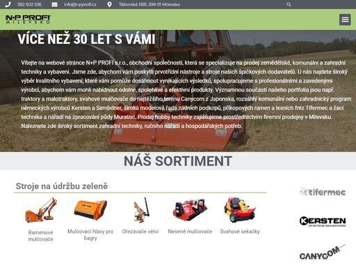 kvalitní technika pro profesionály v lesnictví, zahradnictví, komunální sféře i zemědělství.