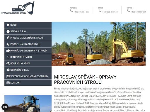 firma miroslav spěvák ze zabývá opravami, prodejem a dodáváním náhradních dílů pro stavební i zemědělské stroje.
