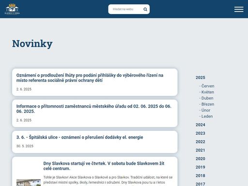 oficiální stránky města slavkov u brna