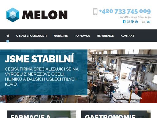 melon anticor - nerezová výroba se zabývá výrobou a prodejem nerezových pracovních stolů a jiného nerezového nábytku
