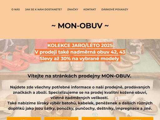  najdete u nás kvalitní koženou obuv, dále široký výběr batohů, kabelek a peněženek a také šátky, ponožky, punčochy, deštníky, impregnace.