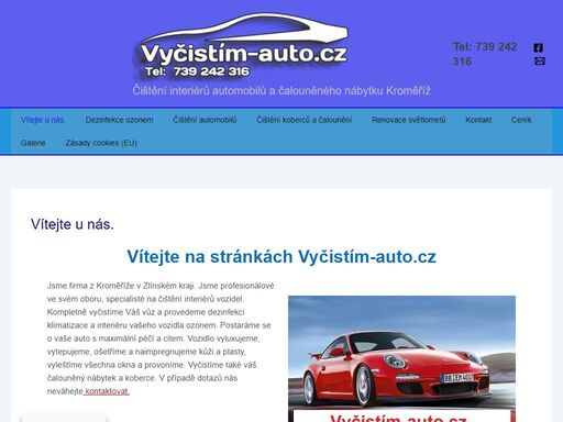 jsme firma vyčistím-auto.cz kroměříž v okrese zlín. jsme profesionálové v čištění interiérů automobilů, čalouněného nábytku a koberců. těšíme se na vás
