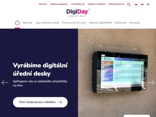 elektronická úřední deska od firmy digiday je jedničkou na trhu digitálních úředních desek.