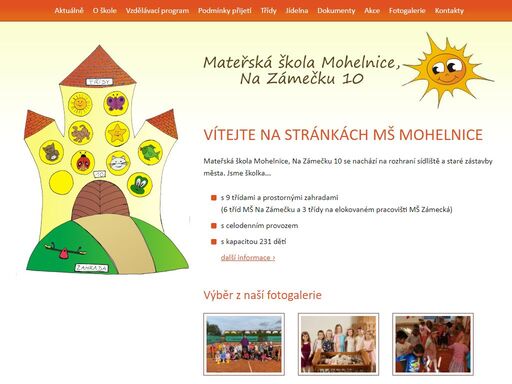webové stránky mateřské školy mohelnice, na zámečku 10