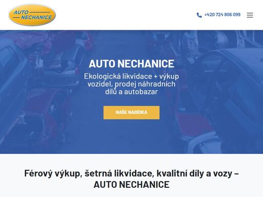spolehněte se na auto-nechanice - nabízíme ekologickou likvidace vozidel, náhradní díly, služby autoservisu.