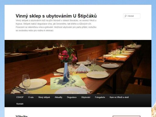 vinný sklep s ubytováním na jižní moravě - vlkoš u kyjova. posezení ve vinném sklepě pro cca 20 + 50 osob. degustace vína, posezení, ubytování, oslavy.