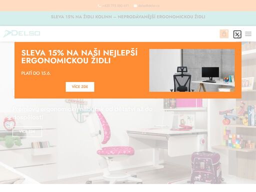 česká rodinná firma delso, která působí na trhu již 32 let. jsme odborníci na správné sezení pro děti a dospělé. e-shop i showroom. výškově nastavitelné stoly, rostoucí nábytek pro děti, ergonomické židle, akustické budky, vybavení kanceláří.
