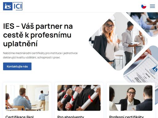 nabízíme mezinárodní certifikáty pro instituce i jednotlivce deklarující kvalitu vzdělání, schopnosti i praxi.