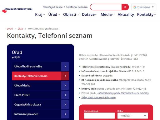 oficiální stránky krajského úřadu královéhradeckého kraje, naleznete zde všechny potřebné informace o vedení kraje i o činnosti úřadu.