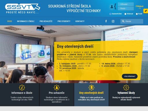 soukromá střední škola výpočetní techniky. střední škola v praze zaměřená na výuku oboru informační technologie s nejmodernějším vybavením.