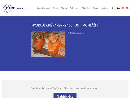 daro handel, s.r.o., prodej kovoobráběcích a tvářecích strojů, nové mechanické lisy včetně montáže a zaškolení, servis lisů, generální opravy lisů, montáže strojů, demontáže strojů, stěhování strojů, 