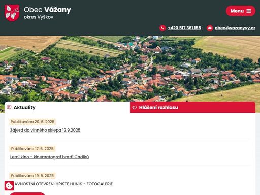 obec vážany - malebná obec na úpadí litenčické pahorkatiny.