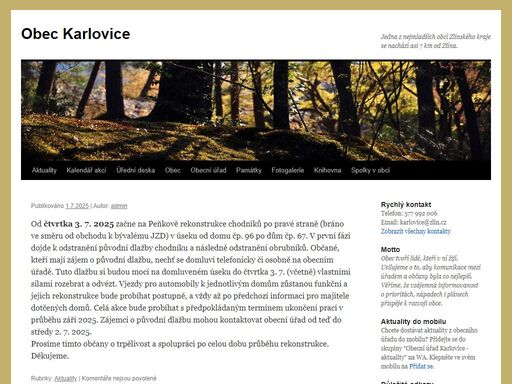 jedna z nejmladších obcí zlínského kraje se nachází asi 7 km od zlína.