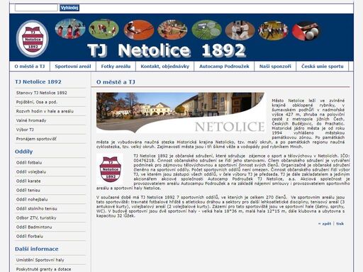stránky  tj netolice 1892
