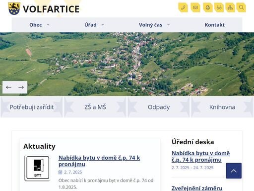 oficiální stránky obce volfartice