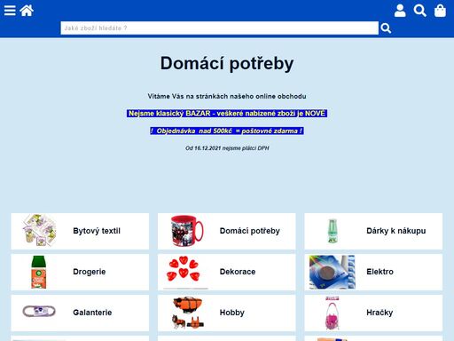 unibazar.com - pozor - nejsme klasický bazar - veškeré nabízené zboží je nové. nad 500kč = doprava zdarma.