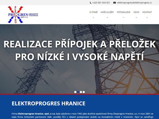 firma elektroprogres hranice, spol. s r.o. se zabývá elektromontážními a elektroinstalačními pracemi v okolí hranic, přerova a valašského meziříčí.