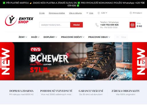 volnočasové a pracovní oblečení, obuv, textil a doplňky