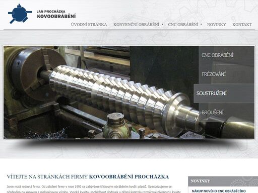 zakázkové soustružení, frézování a cnc obrábění kovů.