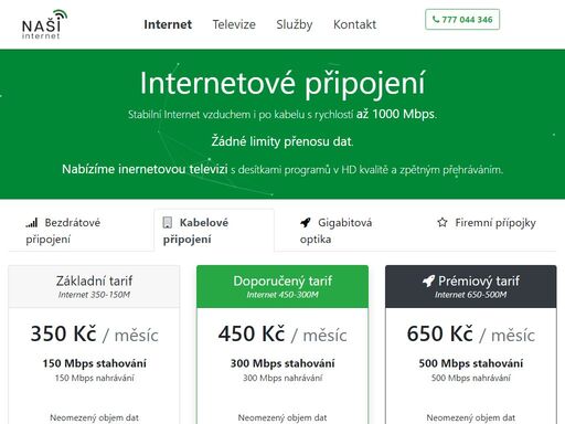 vedle stabilního internetu nabízíme i internetovou televizi a řadu služeb z oblasti it.