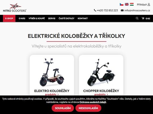 elektrické a benzínové koloběžky nitro scooters