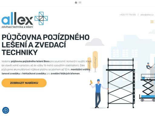 pronájem pojízdného lešení a zvedací a manipulační techniky v brně, jako jsou lanové a řehtačkové zvedáky, montážní vrátky pro firmy i soukromé osoby