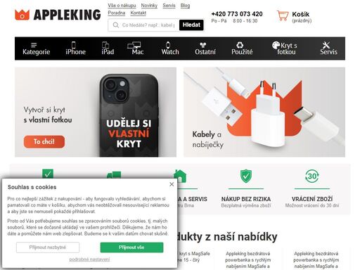 nakupujte kvalitní doplňky pro apple iphone, ipad, ipod, macbook a apple watch. vše máme skladem a odesíláme ihned. zajistíme také rychlou opravu iphone a ipad.