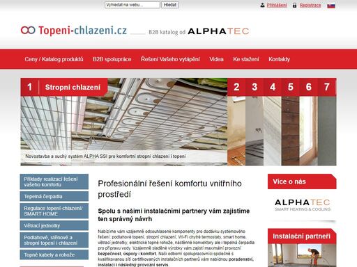 online katalog a přehled řešení v oblastech tzb: podlahové topení, stropní chlazení, elektrické topné rohože a topné kabely, wi-fi termostaty, smart home, větrací jednotky, tepelná čerpadla.