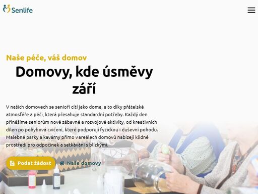 senlife nabízí bezpečné a komfortní domovy pro seniory s 24/7 péčí, volnočasovými aktivitami a individuálním přístupem. zajistěte svým blízkým důstojné stáří.