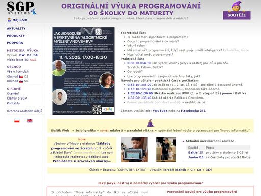 sgp systems - baltie c# 3d vizuální výukové programovací nástroje pro děti, mládež a dospělé, ms-dos and windows 95/98/nt/2000/xp