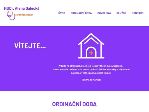 mudr. alena dalecká - provozuji ordinaci praktického lékaře pro dospělé. nabízím kompletní, všeobecná, předoperačních i preventivní vyšetření, vstupní prohlídky do zaměstnání a závodně preventivní péči. zajišťuji očkování i vystavení nejrůznějších zdravotních povolení a potvrzení.