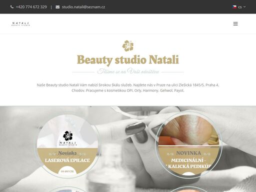 naše beauty studio natali vám nabízí širokou škálu služeb. najdete nás v praze na ulici americká 743/30. pracujeme s kosmetikou opi, orly, harmony, gehwol, payot.