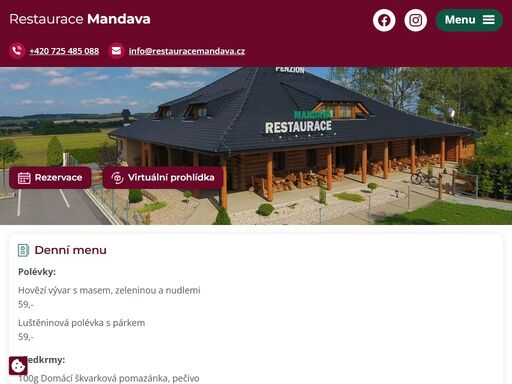 vaříme poctivou kuchyni připravenou z čerstvých surovin. nabízíme organizaci oslav, večírků či svateb a ubytování. prohlédněte si dnešní menu.
