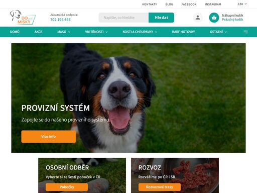 vítejte v obchodě do psí misky. do psí misky je rodinná firma zabývající se výrobou masa pro psy a kočky. máme vlastní distributorskou síť a poskytujeme také poradenskou činnost ohledně barf výživy vašich čtyřnohých miláčků. na trhu jsme od roku 2013 a od počátku jsme se zaměřili na kvalitu výrobků, které dodáváme na…
