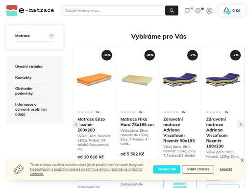 e-shop zaměřený na zdravý spánek - matrace, rošty, postele, povlečení, polštáře, přikrývky