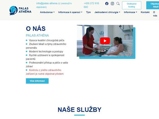 o nás palas athéna vysoce kvalitní chirurgická péče zkušení lékaři a týmy zdravotního personálu moderní technologie a postupy rychlé uzdravení a spokojenost pacientů profesionální přístup a péče o vaše zdraví kontrolu z jiného zdravotního zařízení je nutné objednat předem naše služby náš tým napište nám tento formulář neslouží k objednávání pacientů, ani ke změnám v…