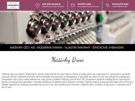 originální nášivky brno | naše firma se zabývá nášivkami a výšivkami na textil, a to už více jak 30 let, nabízíme proto velmi bohaté zkušenosti si poradit se vším.