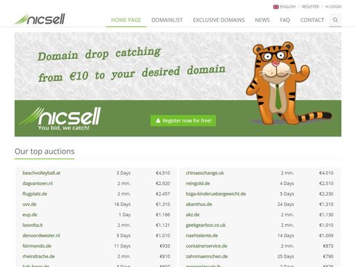 easily & quickly from 10 € to your desired domains with nicsell. simple payment with paypal. free registration. no risk.