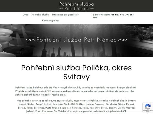 pohřební služba polička zajišťuje komplexní pohřební a hřbitovní služby, prodej náhrobního zboží. přečtěte si více o našem pohřebním ústavu.