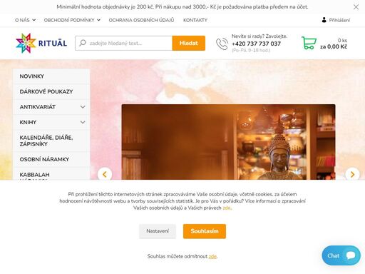  rituál, eshop a kamenná prodejna, nabízí bohatý výběr knih a zboží z oblasti ezoteriky a osobního rozvoje. karty, kyvadla, feng shui, andělé, víly, aromaterapie, přírodní kosmetika, kameny, mandaly, šperky, vykuřovadla,  svíčky, cd, dekorace...
