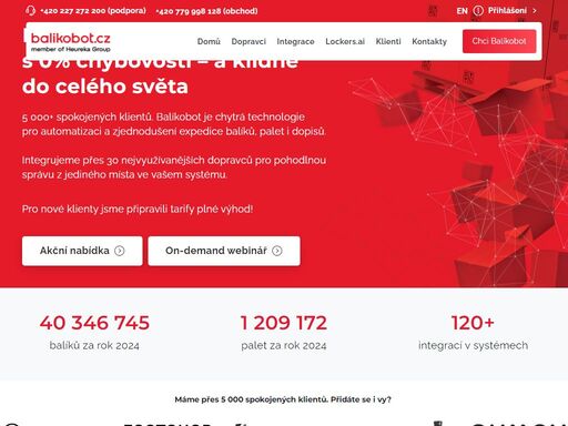 balíkobot je chytrá technologie pro automatizaci a zjednodušení expedice balíků, palet i dopisů. integrujeme přes 30 dopravců.