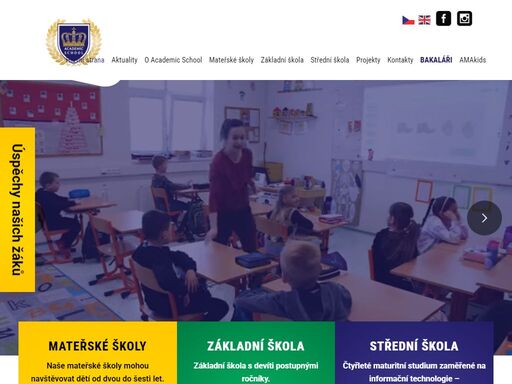 academic school, mateřská škola a základní škola s.r.o. je vícejazyčný vzdělávací komplex, který je zařazen do rejstříku škol a školních zařízení mšmt čr.