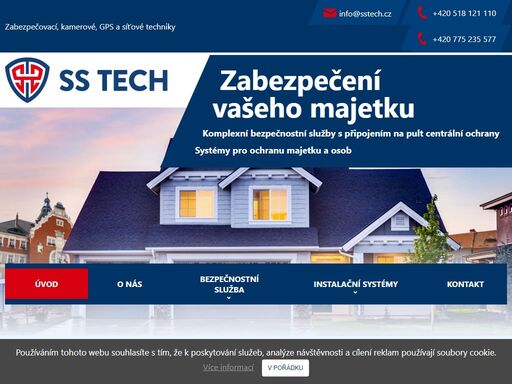 sstech security hodonín - ostraha firem a domácností, fyzická a elektronická ostraha, výjezdová jednotka, kamerové a zabezpečovací systémy, gps monitoring aut a strojů, servery a strukturovaná kabeláž